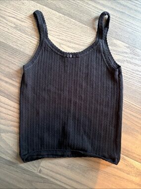 Wilfred Black Ribbed Knit Camisole Tank Top - Women